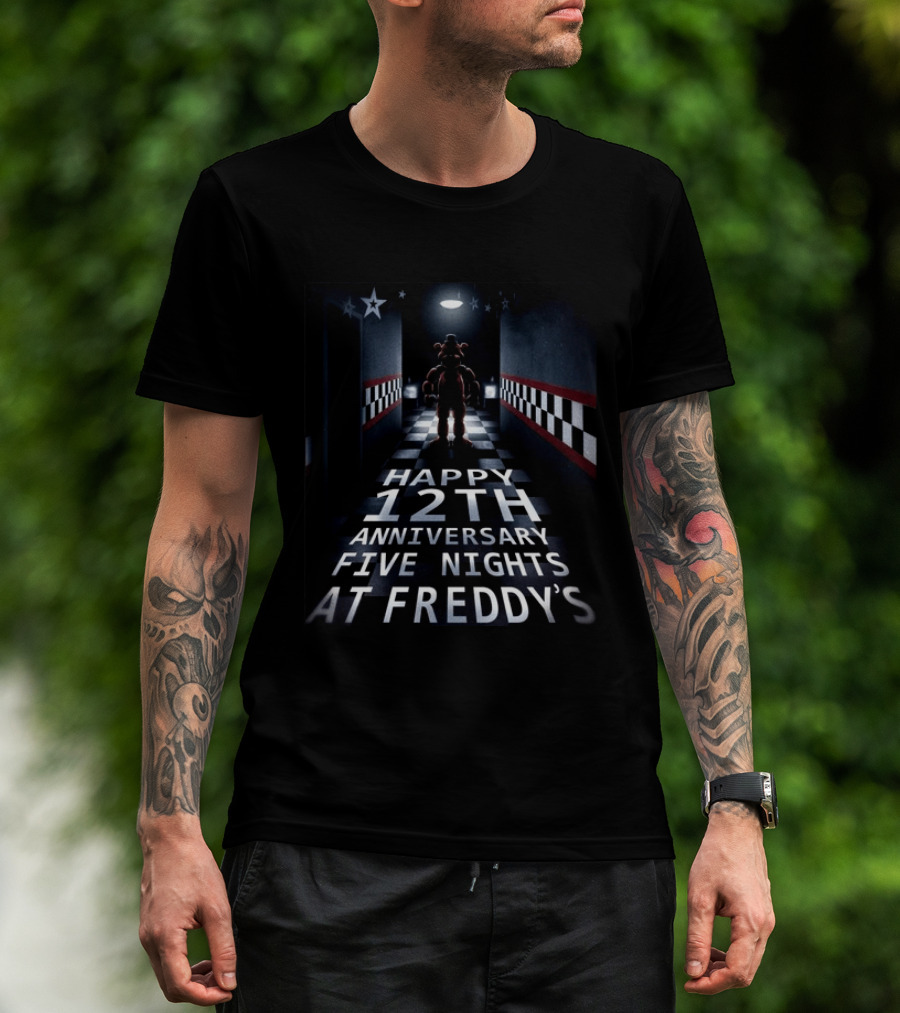 Five Nights At Freddy's Freddy Fazbear Happy 12th Anniversary Celebration T-Shirt