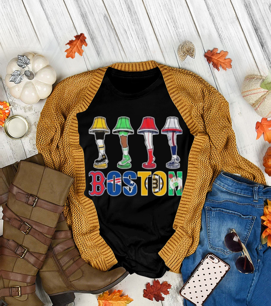 Original Boston Sports Teams Legs Lamp Parody 2025 Fenway Celtics Patriots Bruins Red Sox T-Shirt