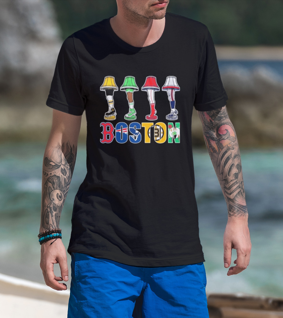 Original Boston Sports Teams Legs Lamp Parody 2025 Fenway Celtics Patriots Bruins Red Sox T-Shirt