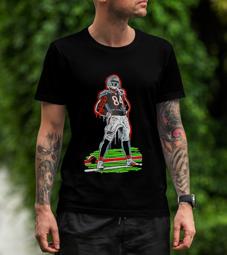 Original Colston Loveland Chicago Bears 84 Football Arms Akimbo Celly Graffiti T-Shirt