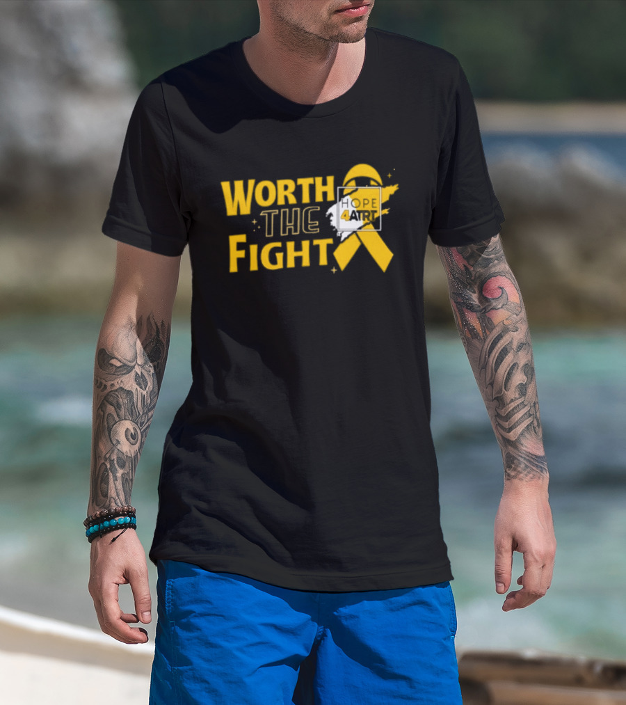 Worth The Fight Hope Yellow Ribbon 4 T-Shirt