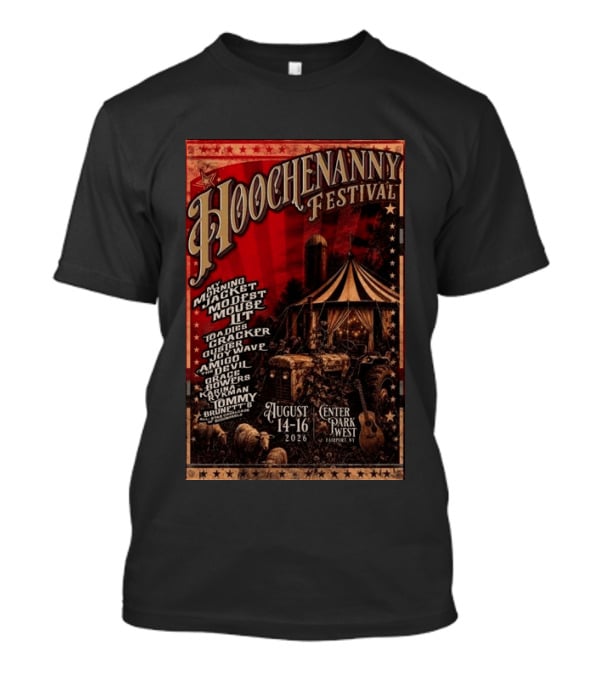 Hoochennany Festival Fairport My Morning Jacket Modest Mouse August 14 16 2026 Center Park West Lineup T-Shirt