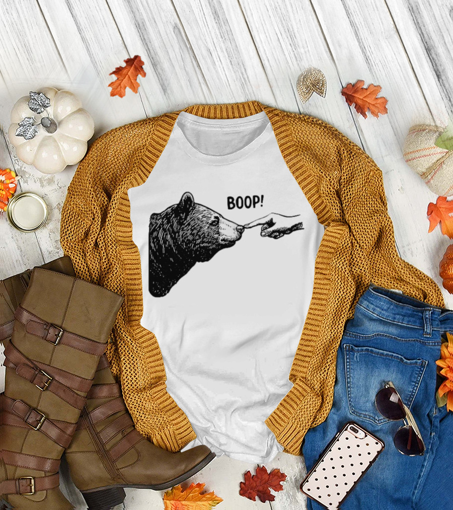 Bear Boop Finger Touching Nose T-Shirt