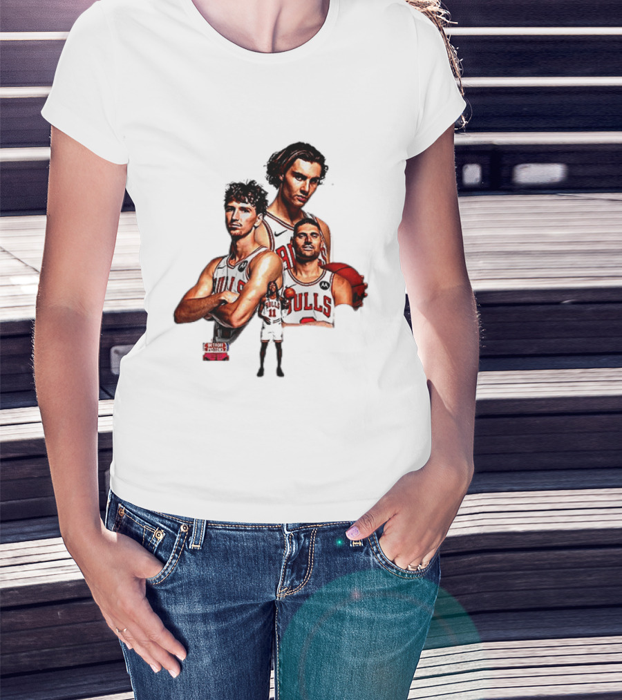 Classic Chicago Bulls NBA 2025 Season Opener Players Montage T-Shirt