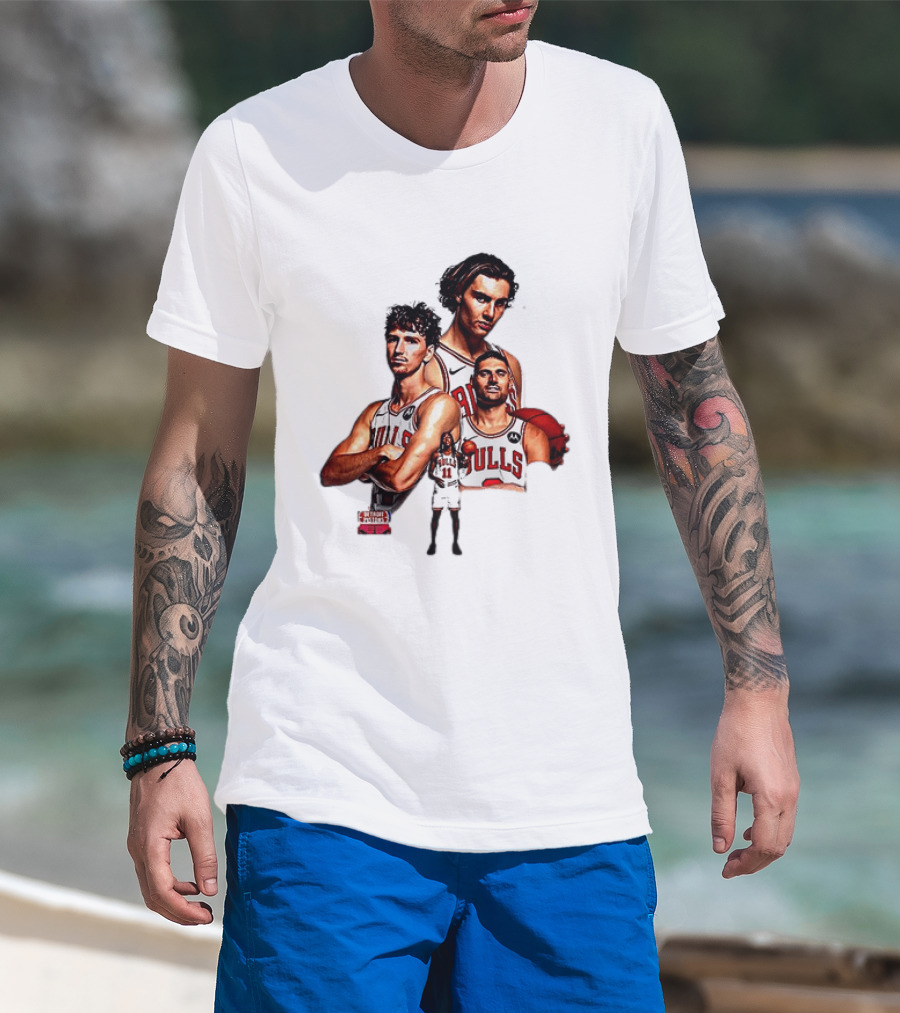 Classic Chicago Bulls NBA 2025 Season Opener Players Montage T-Shirt