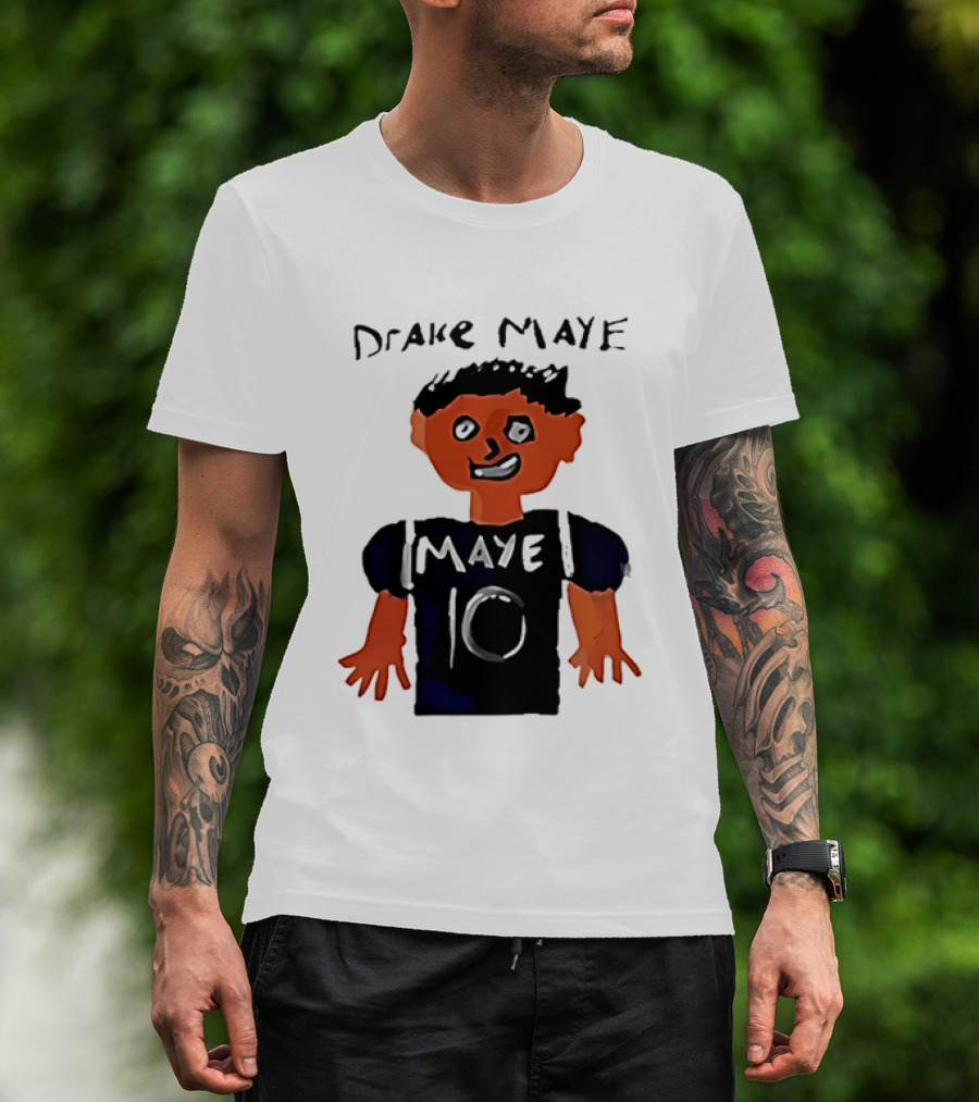 Drake Maye 10 Caricature Drawing New England Patriots T-Shirt