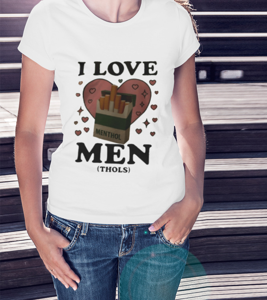 I Love Menthol Cigarettes Heart Cartoon Pack T-Shirt