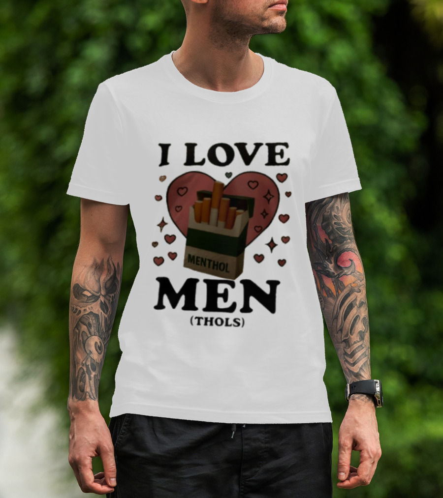 I Love Menthol Cigarettes Heart Cartoon Pack T-Shirt