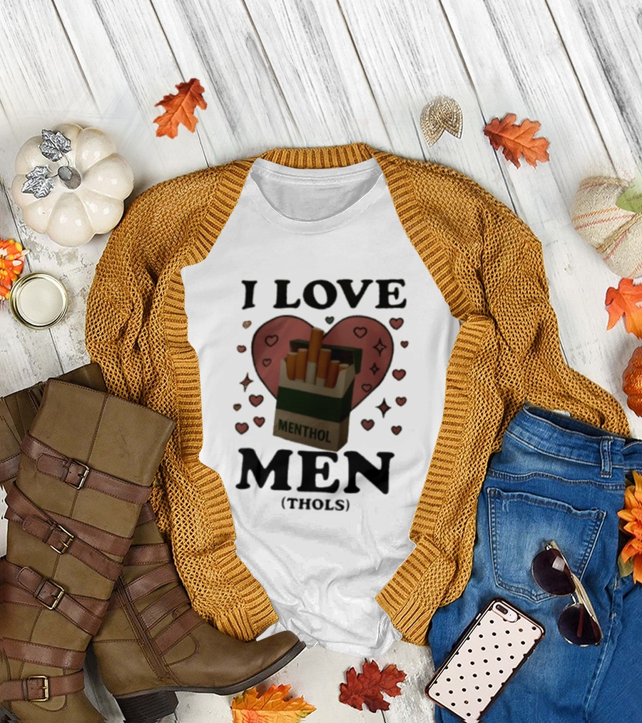 I Love Menthol Cigarettes Heart Cartoon Pack T-Shirt