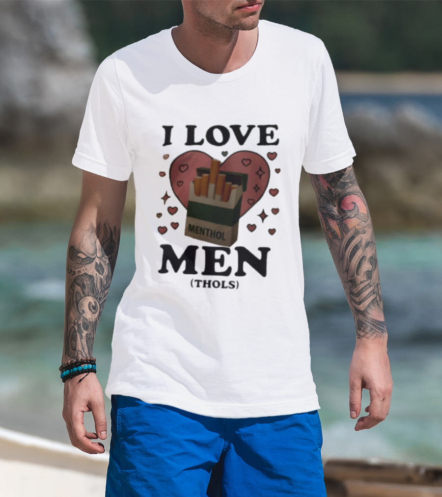 I Love Menthol Cigarettes Heart Cartoon Pack T-Shirt
