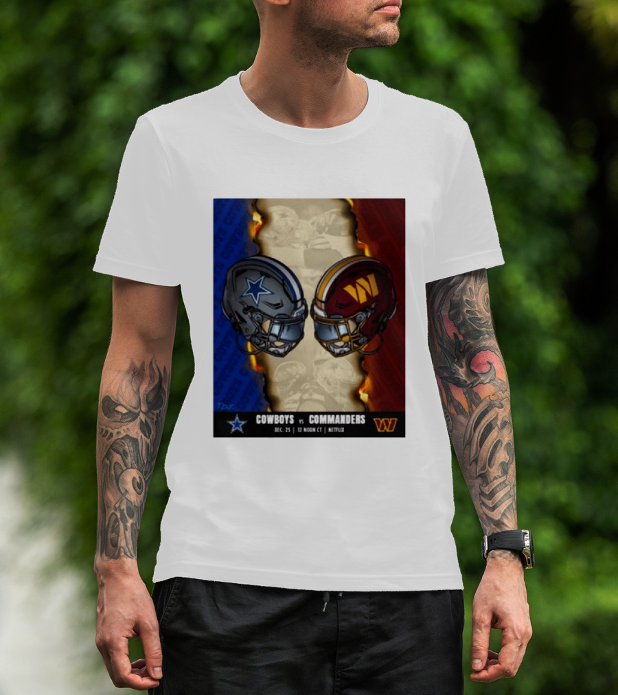 Cowboys Vs Commanders December 25 Noon CT Netflix T-Shirt