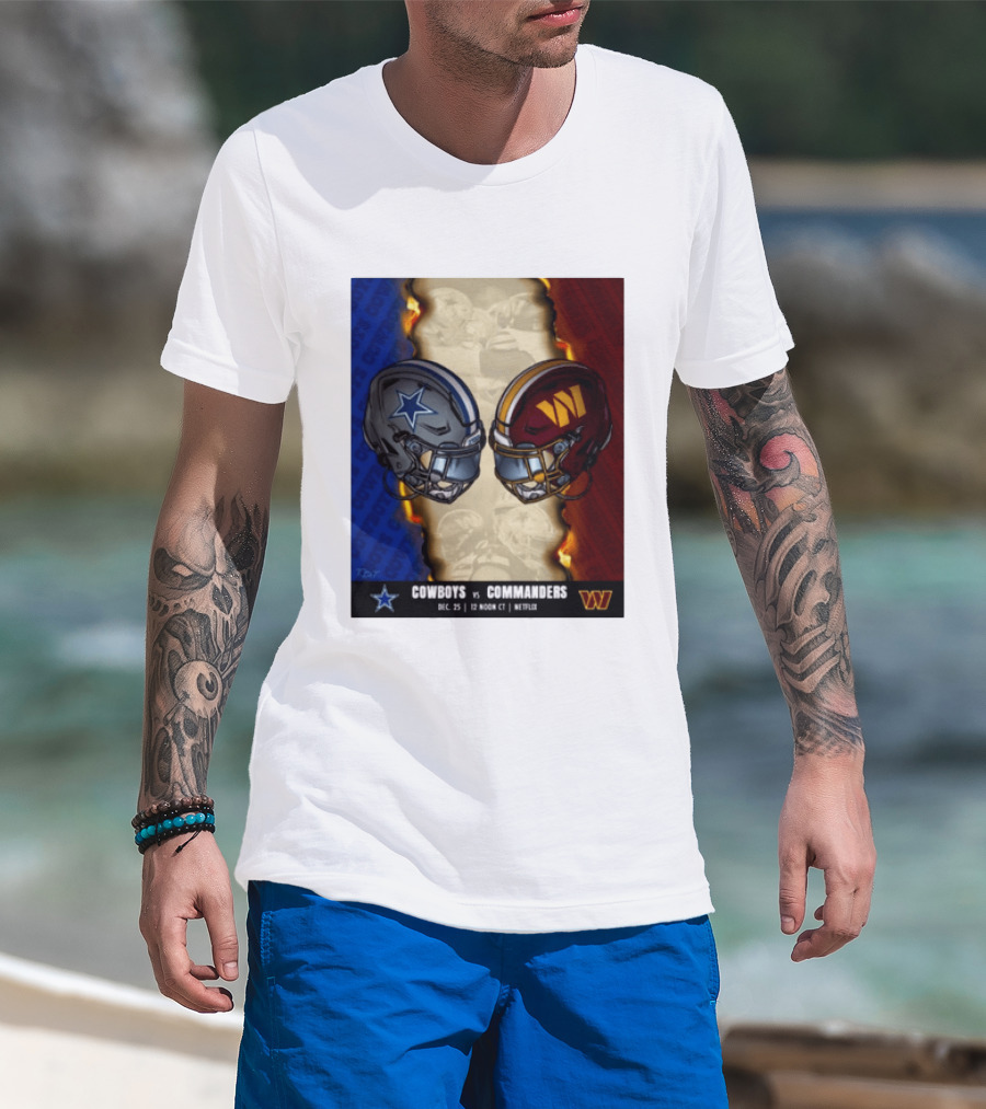 Cowboys Vs Commanders December 25 Noon CT Netflix T-Shirt