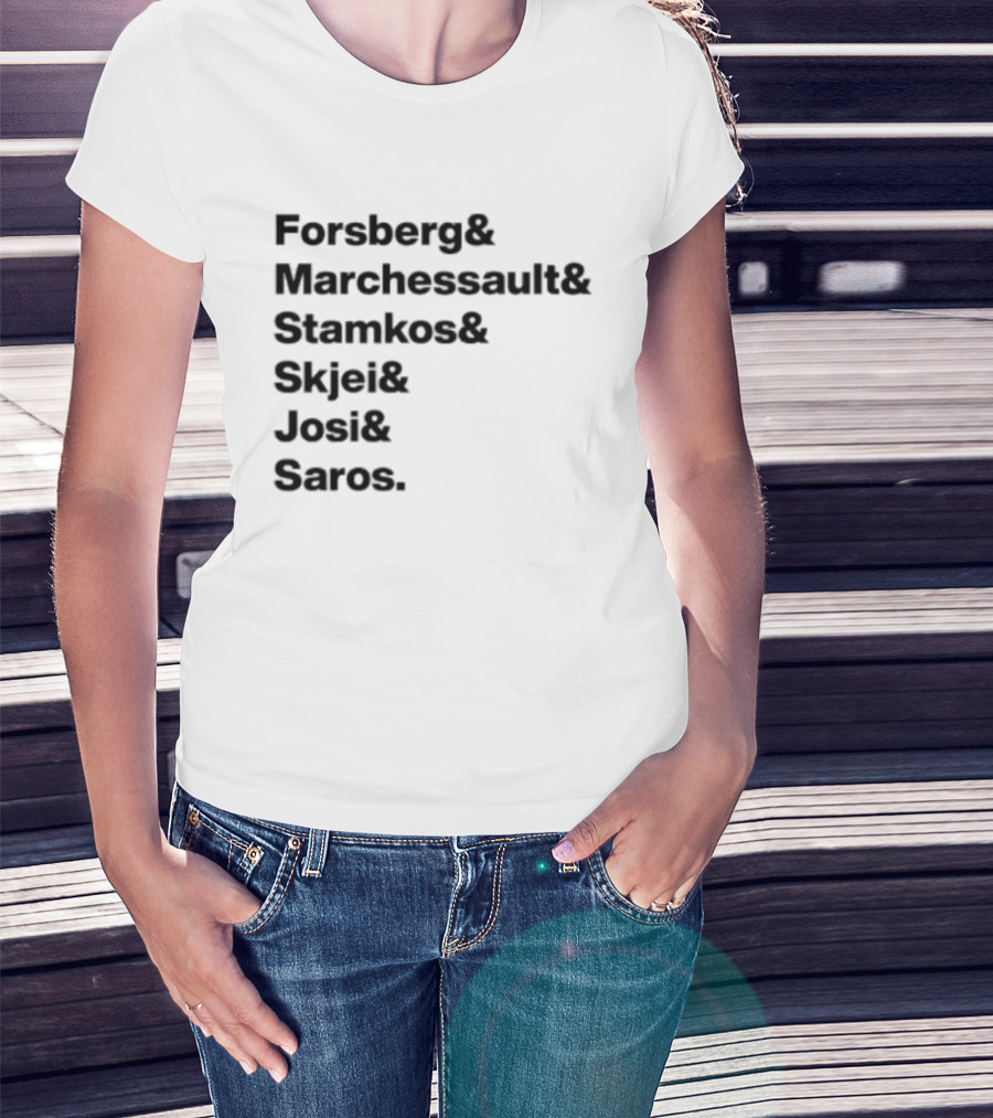 Forsberg Marchessault Stamkos Skjei Josi Saros Roster Names T-Shirt