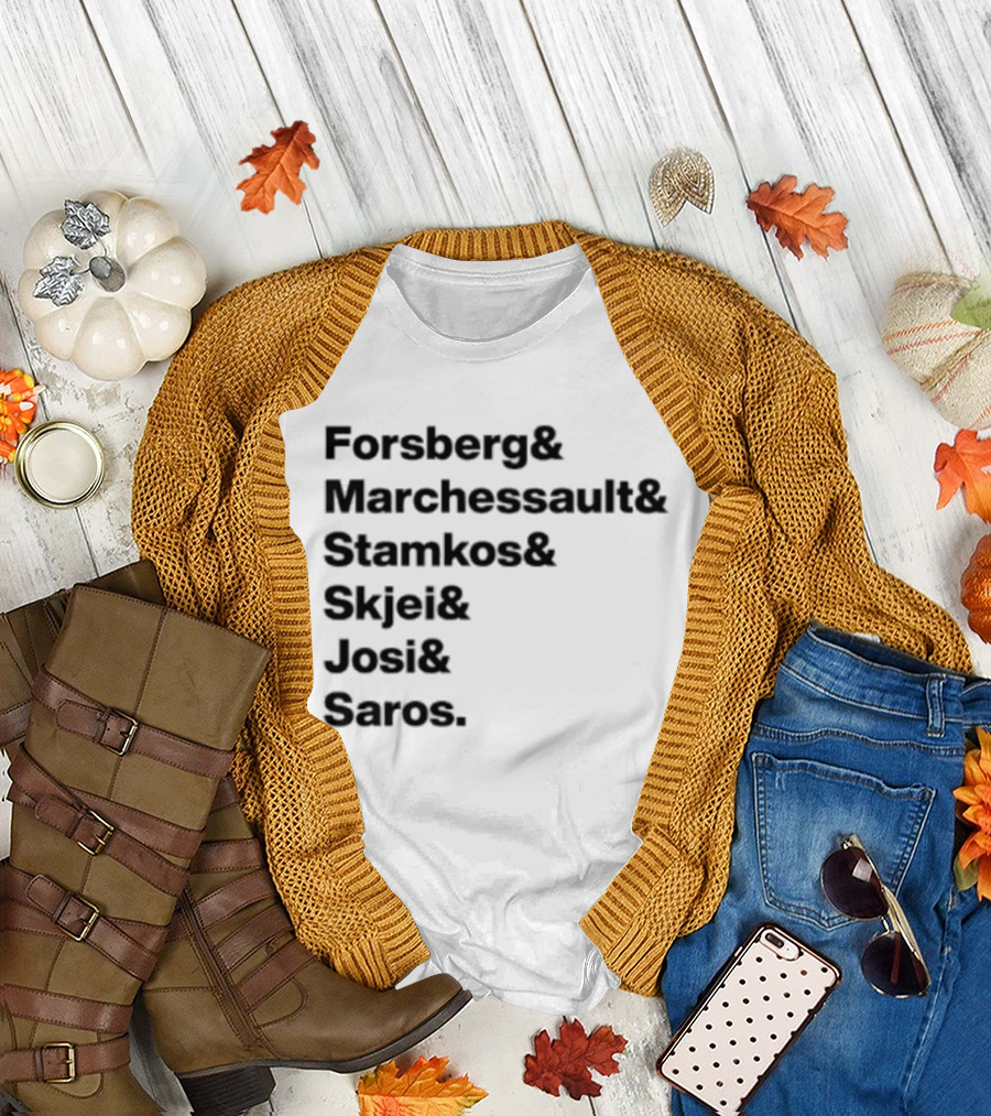 Forsberg Marchessault Stamkos Skjei Josi Saros Roster Names T-Shirt