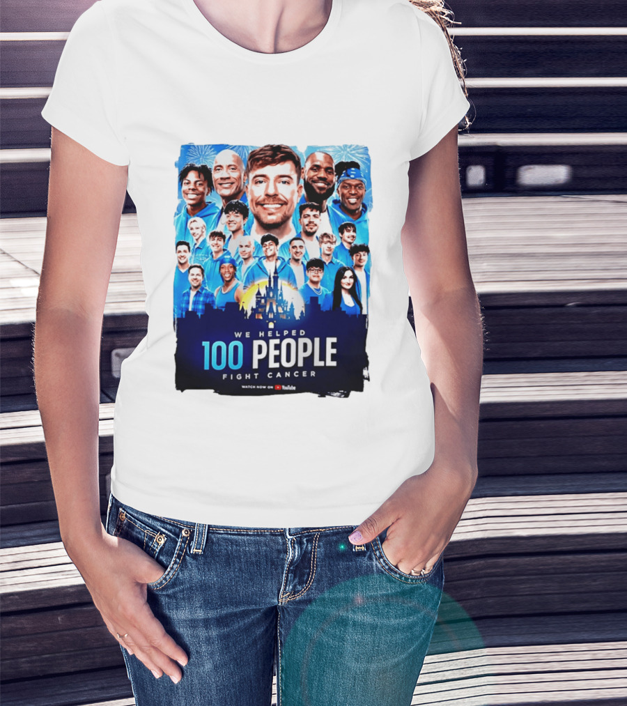 Mrbeast We Helped 100 People Fight Cancer YouTube Video Collaboration T-Shirt