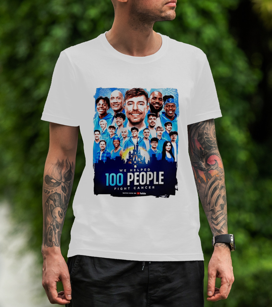 Mrbeast We Helped 100 People Fight Cancer YouTube Video Collaboration T-Shirt