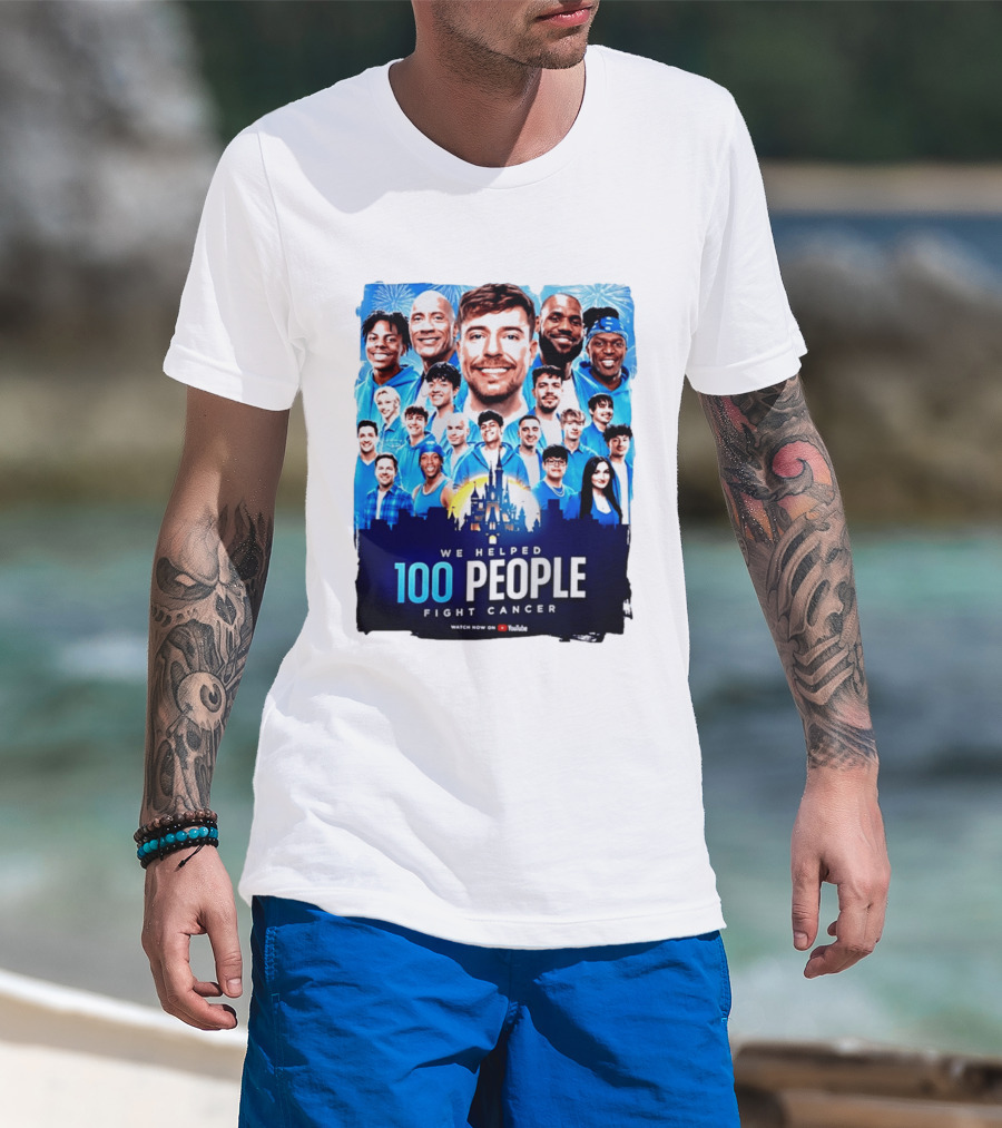 Mrbeast We Helped 100 People Fight Cancer YouTube Video Collaboration T-Shirt