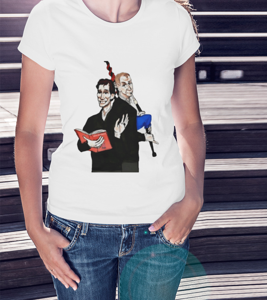 The Rest Is Politics Rory Stewart Red Book Talking Figure Cartoon T-Shirt
