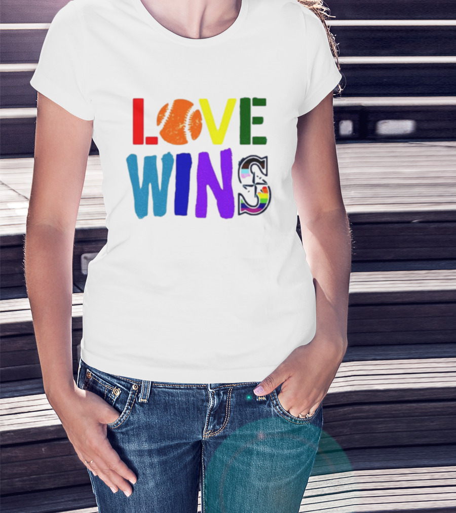 Julio Rodriguez Love Wins Seattle Mariners MLB Baseball T-Shirt