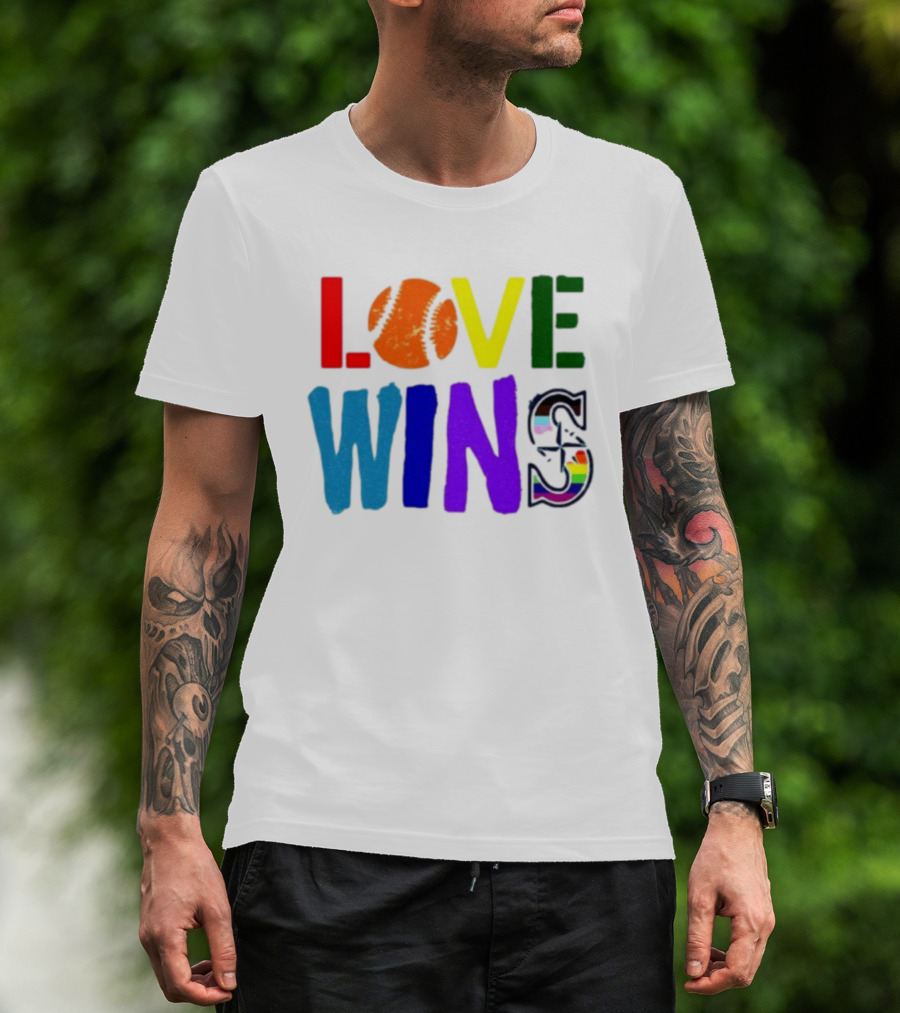 Julio Rodriguez Love Wins Seattle Mariners MLB Baseball T-Shirt