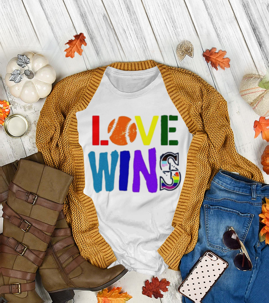 Julio Rodriguez Love Wins Seattle Mariners MLB Baseball T-Shirt