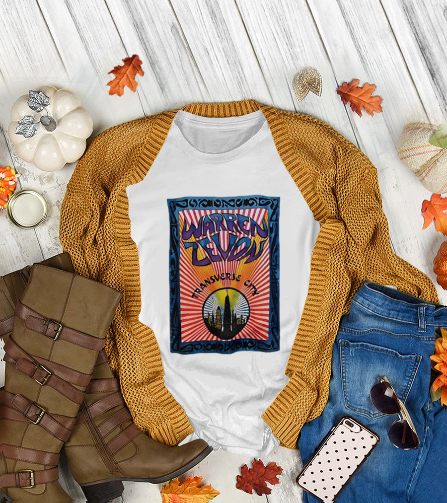 Warren Zevon Transverse City Psychedelic Rock Skyline T-Shirt