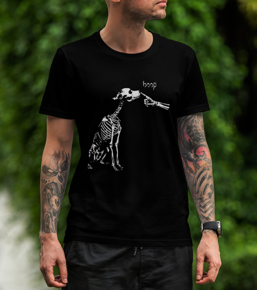 Skeleton Dog Boop Spooky Halloween Skeleton Boop T-Shirt