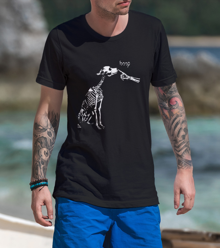Skeleton Dog Boop Spooky Halloween Skeleton Boop T-Shirt