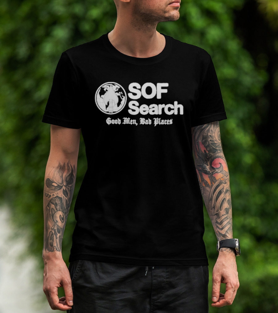 SOF Search Good Men Bad Places Spade World Map T-Shirt