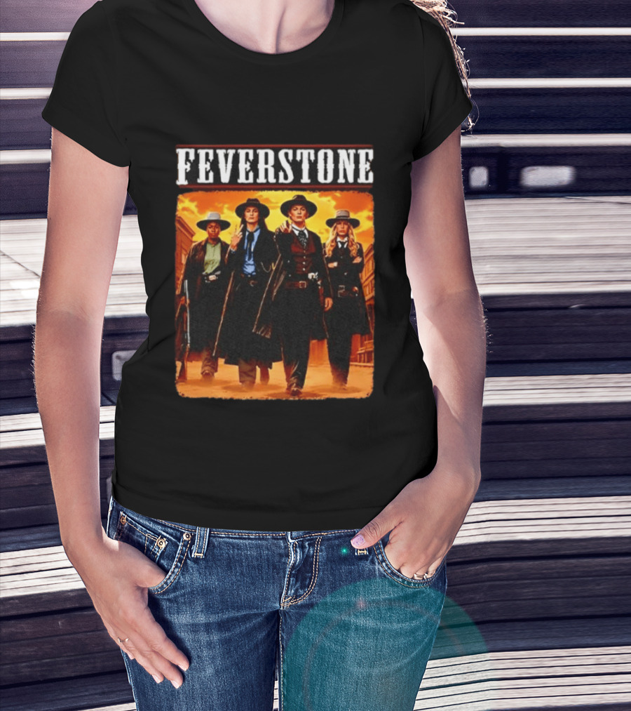 Feverstone Western Outlaws Indiana Fever WNBA Players As Gunfighter Team T-Shirt
