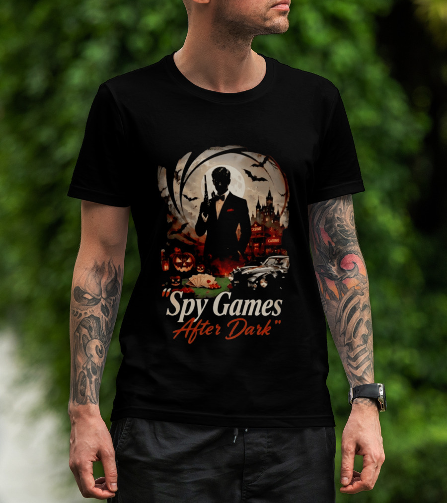 Spy Games After Dark Casino Halloween James Bond T-Shirt
