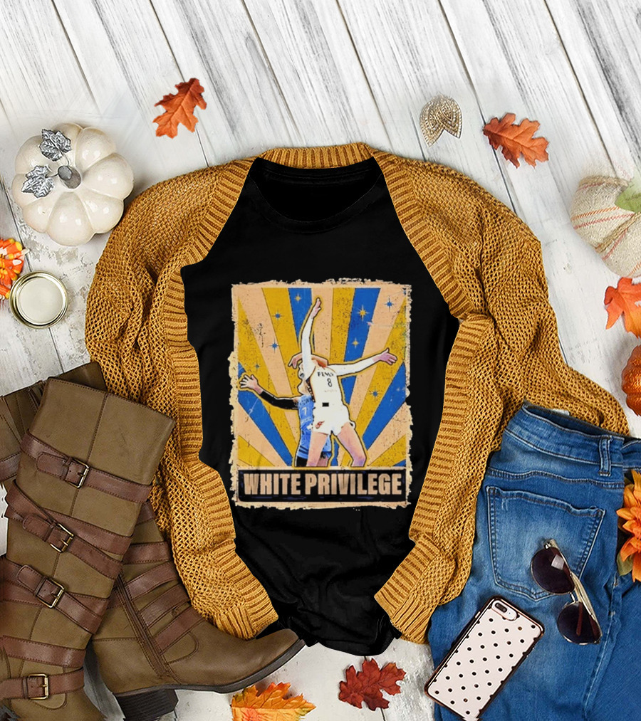 White Privilege Basketball Collision Moment Blue Yellow Starburst T-Shirt