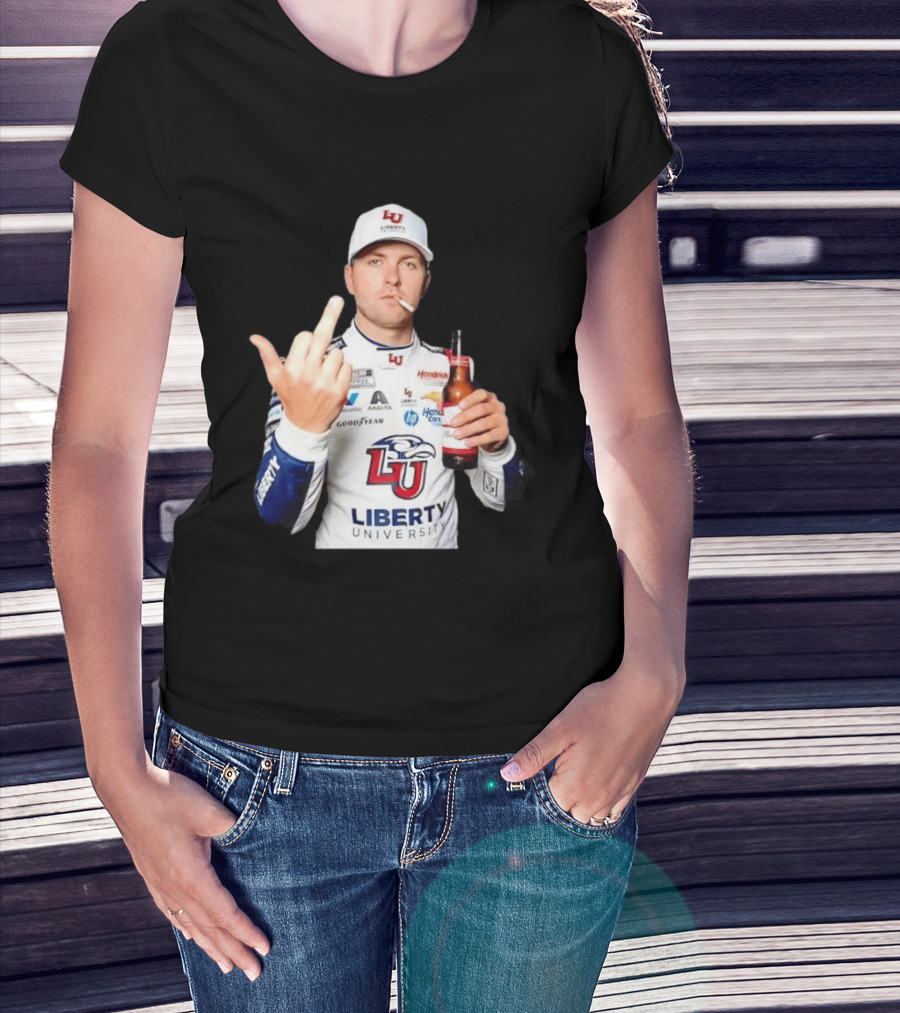 William Byron Liberty University Middle Finger Hendrick Motorsports NASCAR T-Shirt