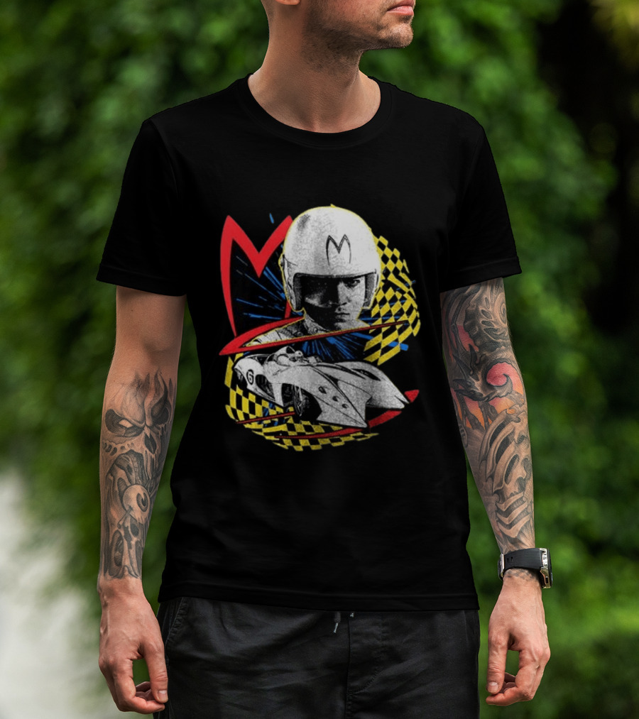 World Racing League WRL Speed Racer Mach 5 Checkered Flag Racing T-Shirt