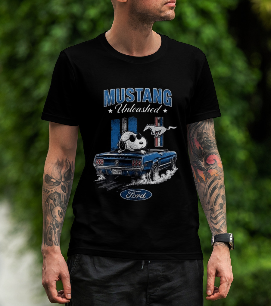 Peanuts Snoopy Mustang Unleashed Ford Collaboration T-Shirt