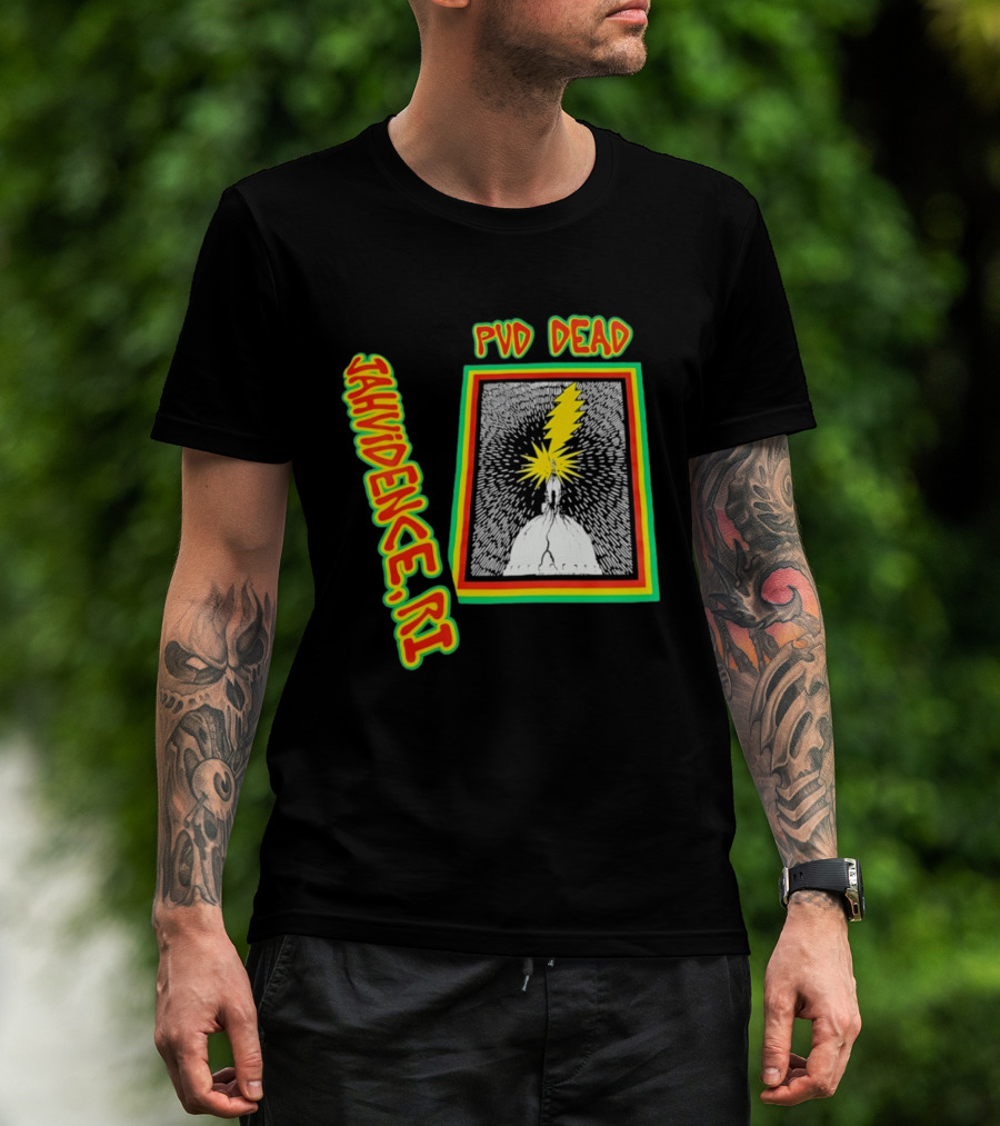 PVD Dead Jahvidence RI Providence Graphic Lightning Bolt T-Shirt