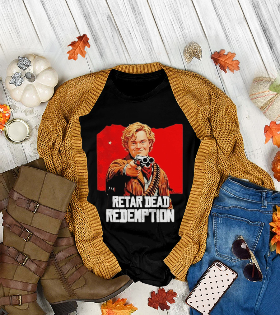 Retar Dead Redemption Western Cowboy And Revolver T-Shirt