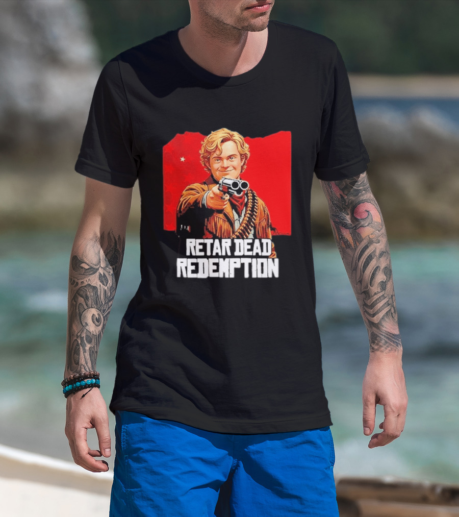 Retar Dead Redemption Western Cowboy And Revolver T-Shirt