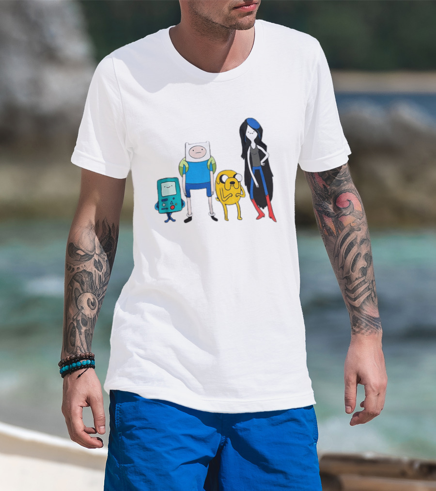 Adventure Time Finn Jake BMO Marceline Character Lineup T-Shirt