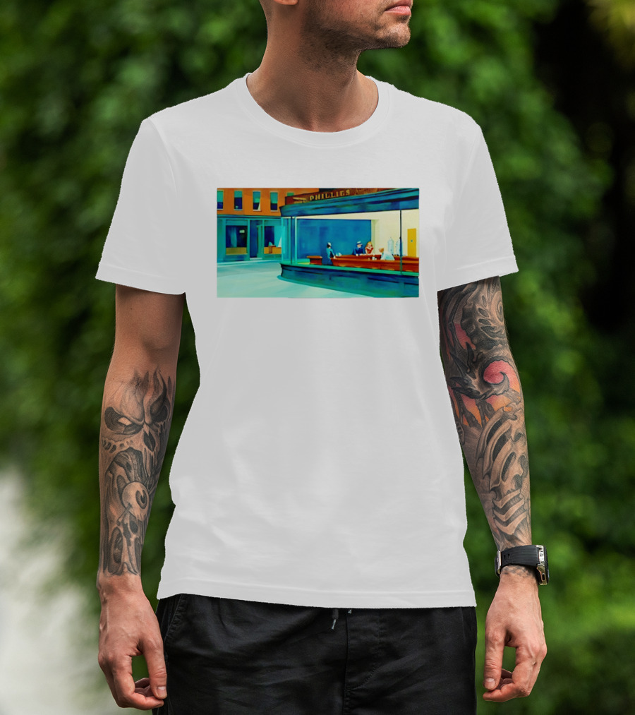 Philly Diner Institute Chicago Edward Hopper Scene T-Shirt