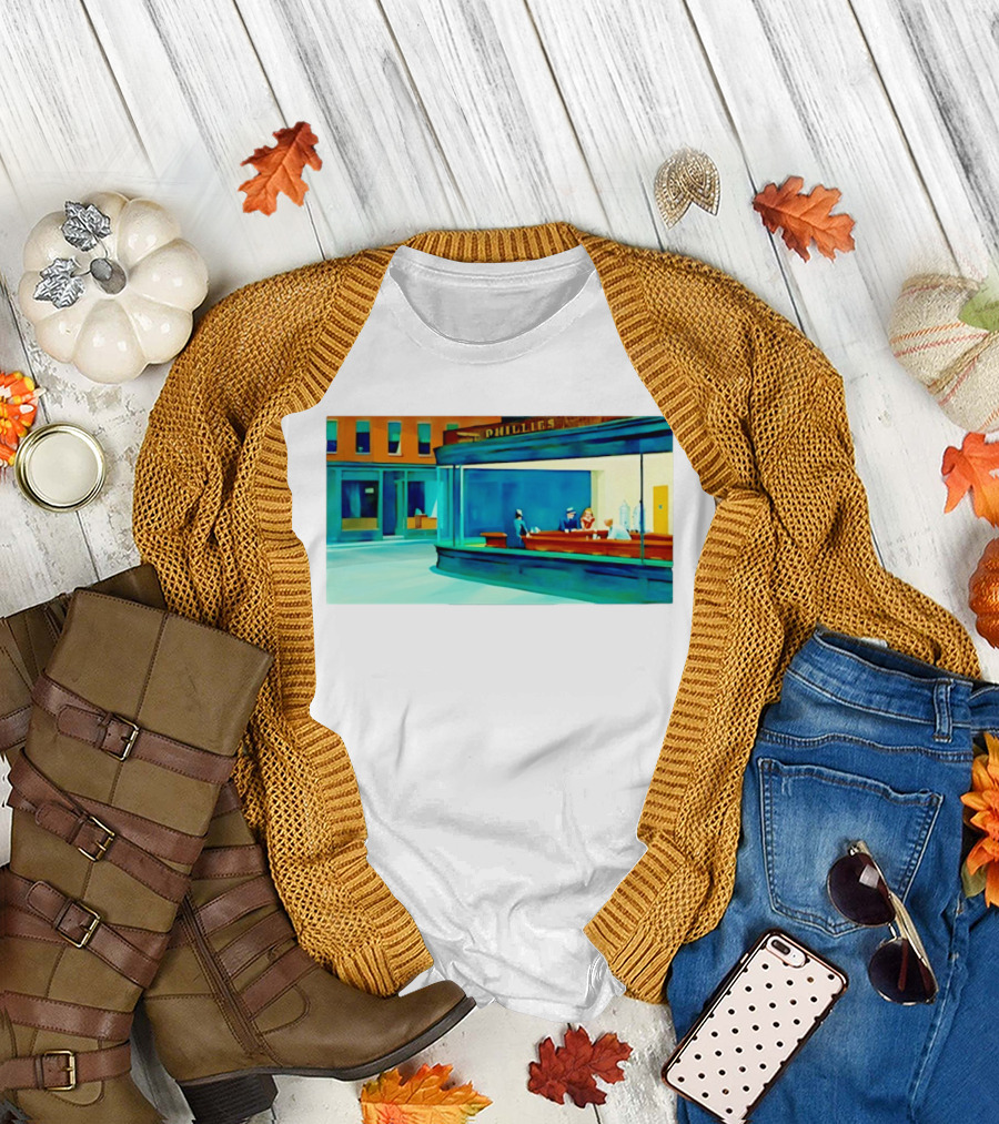 Philly Diner Institute Chicago Edward Hopper Scene T-Shirt