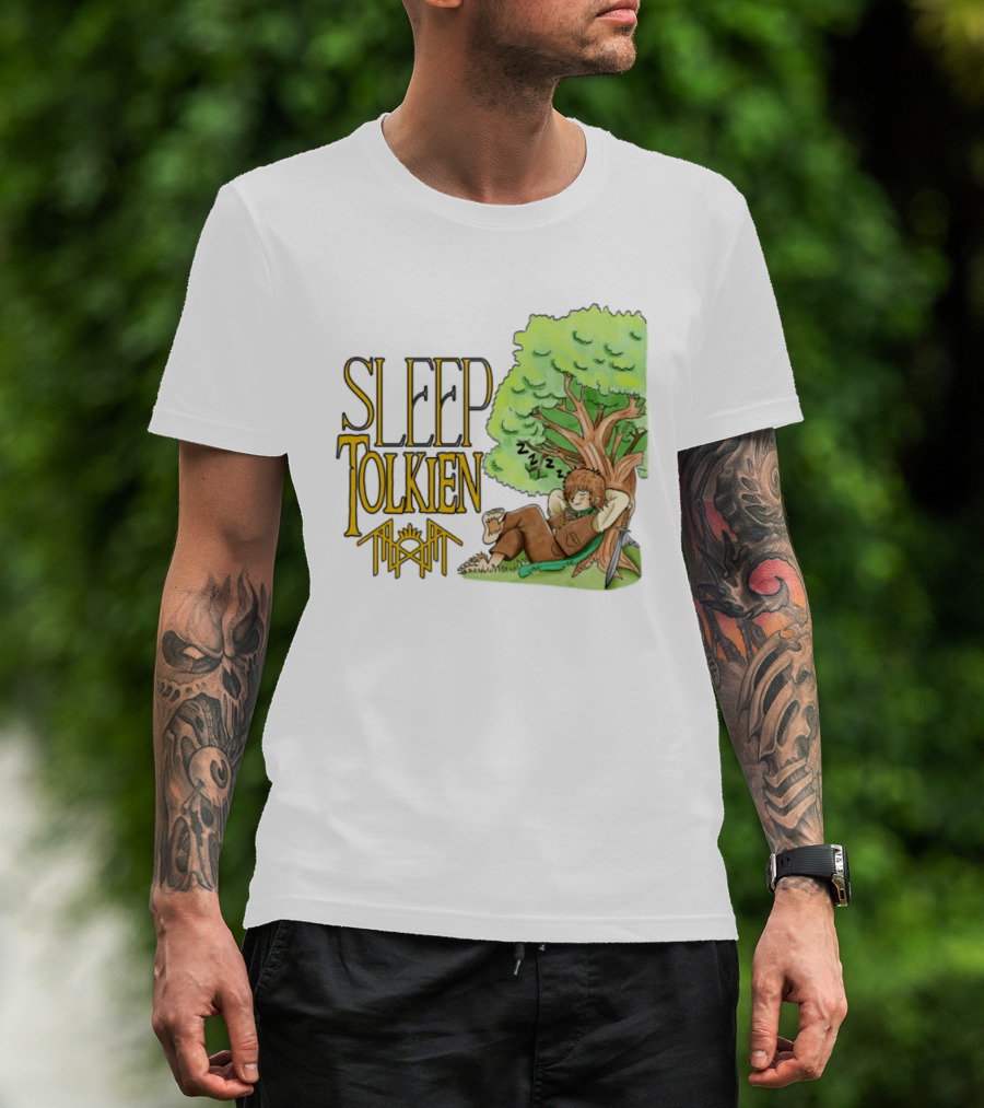 Sleep Tolkien Hobbit Nap Under Tree Fantasy T-Shirt