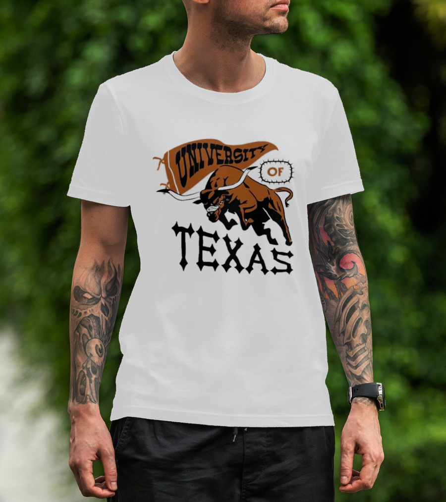 University Of Texas Longhorns Bull Mascot Banner T-Shirt
