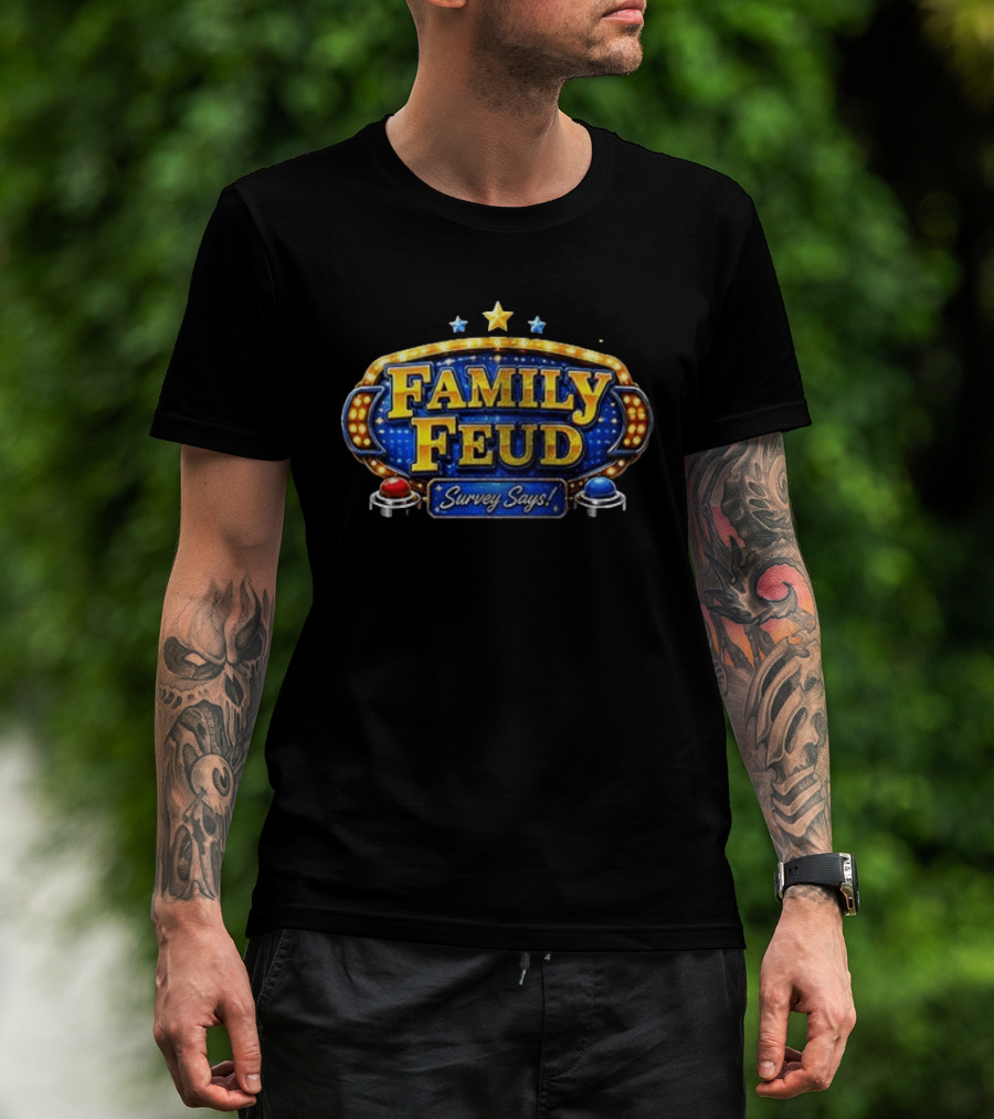 Family Feud Survey Says Game Show Logo Starburst Trivia Contest T-Shirt