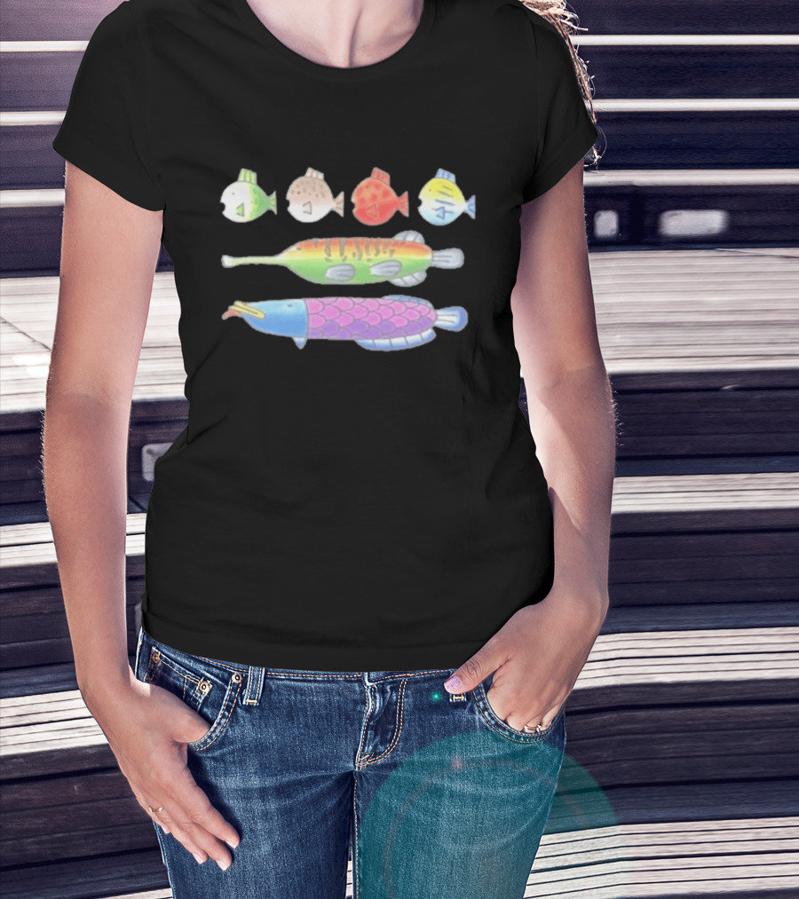 Fishing Minigame Fish Colorful Cartoon T-Shirt