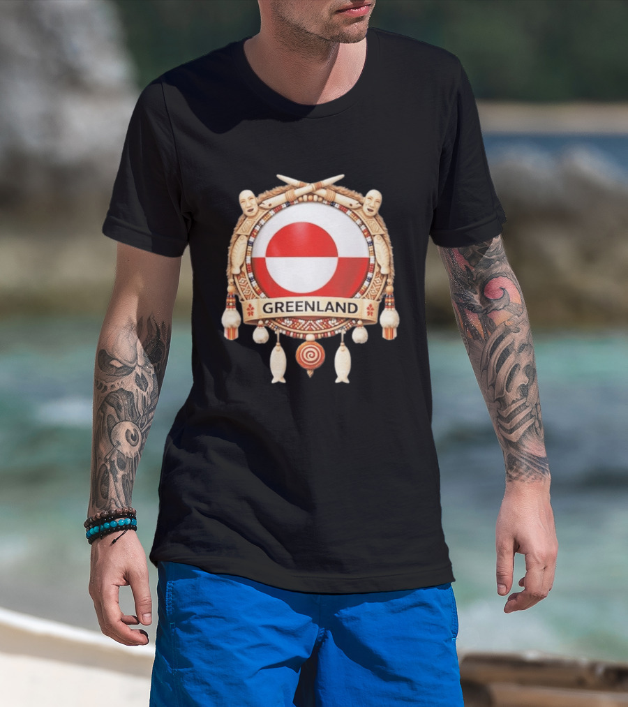 Greenland Native Heritage Circle Emblem Celebrating Cultural T-Shirt