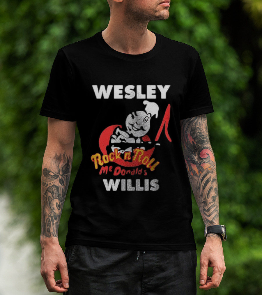 Wesley Willis McDonald's Rock N Roll Cartoon Character Moon T-Shirt