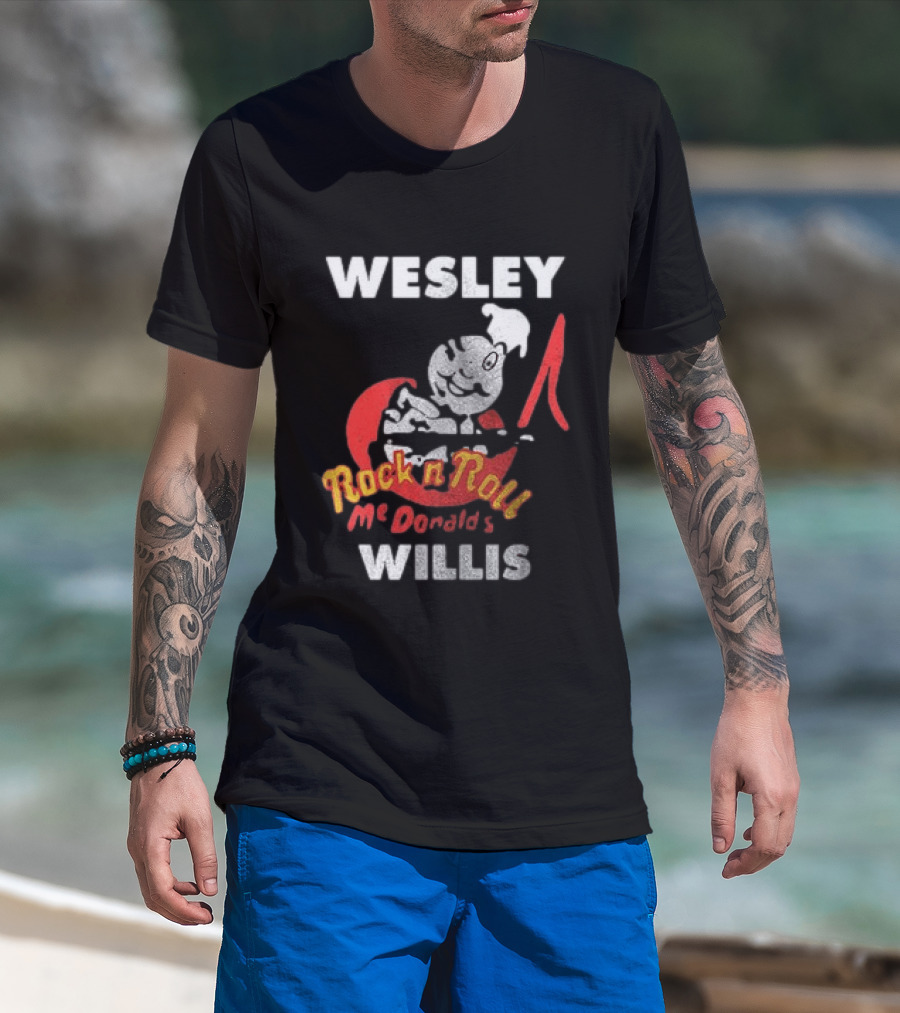 Wesley Willis McDonald's Rock N Roll Cartoon Character Moon T-Shirt