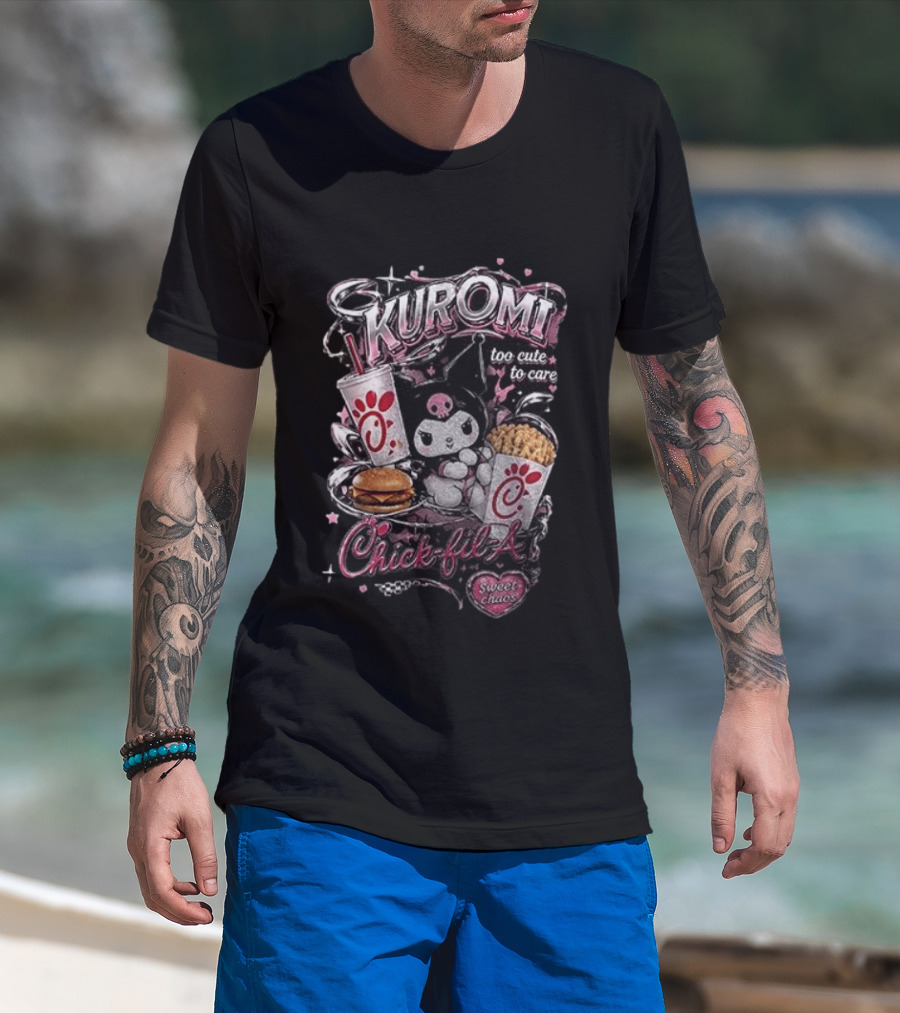 Kuromi Chick Fil A Too Cute To Care Sweet Chaos T-Shirt