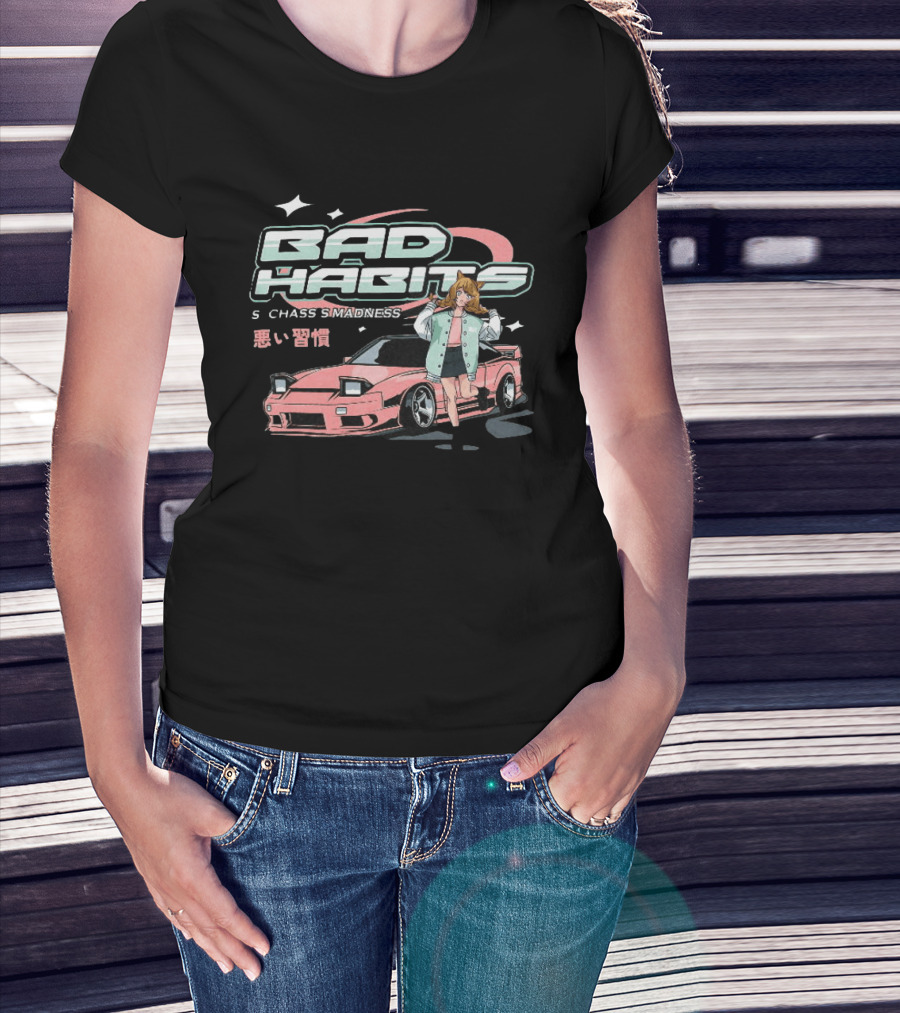 Bad Habits Nissan 180SX S Chassis Madness Anime Car Drift 1988 1998 T-Shirt